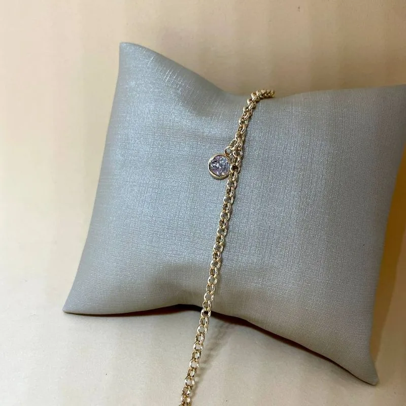 Pulseira Elo Portugues com Zirconia