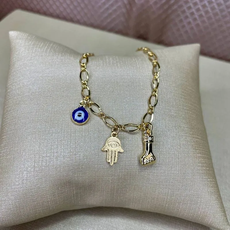 Pulseira Elos com Amuletos
