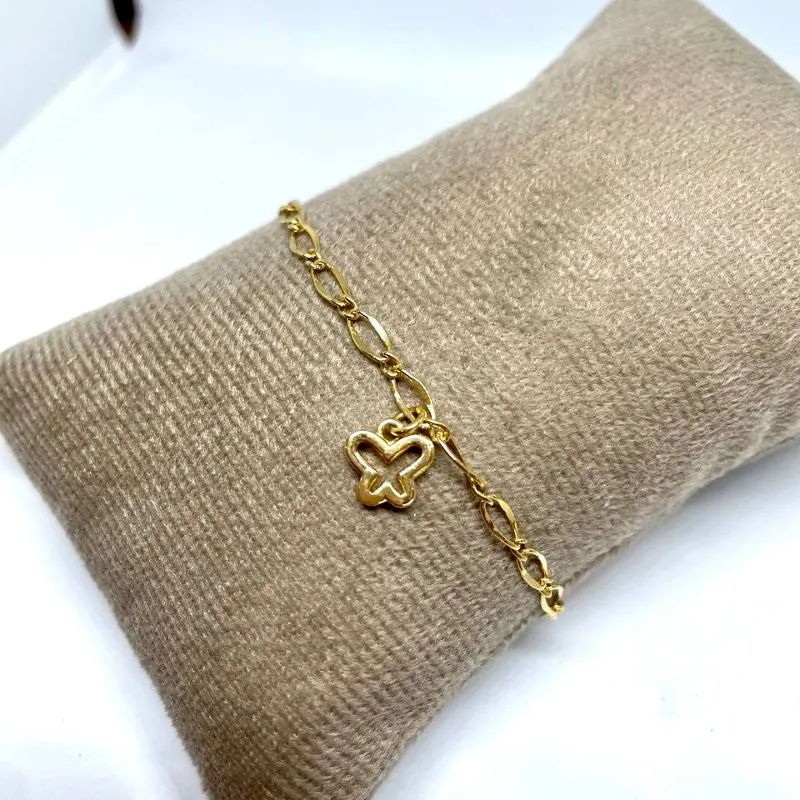 Pulseira Elos com Borboleta Cravejada