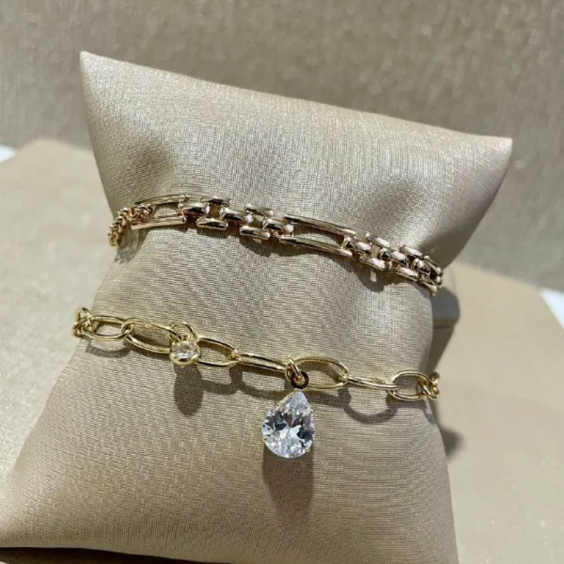 Pulseira Elos com Dois Pg Cristal