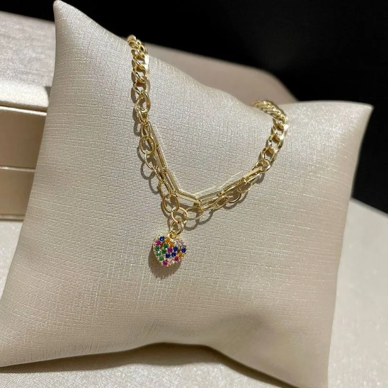 Pulseira Elos Coração Cravejado