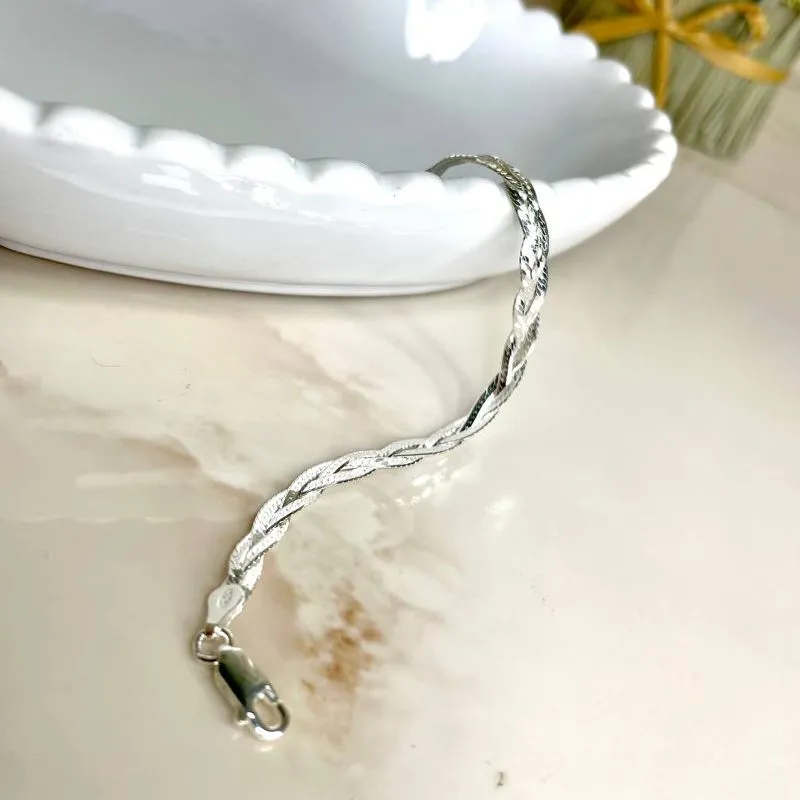 Pulseira Fita Transpassada Prata925