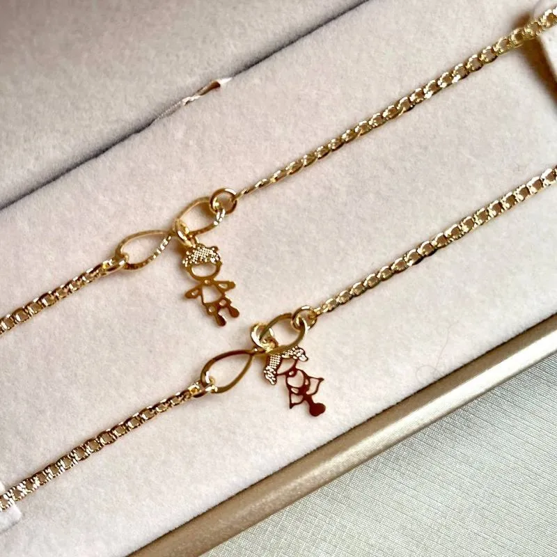 Pulseira Infinito com Elo e Filho(a)