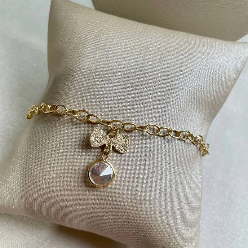 Pulseira Laço e Cristal