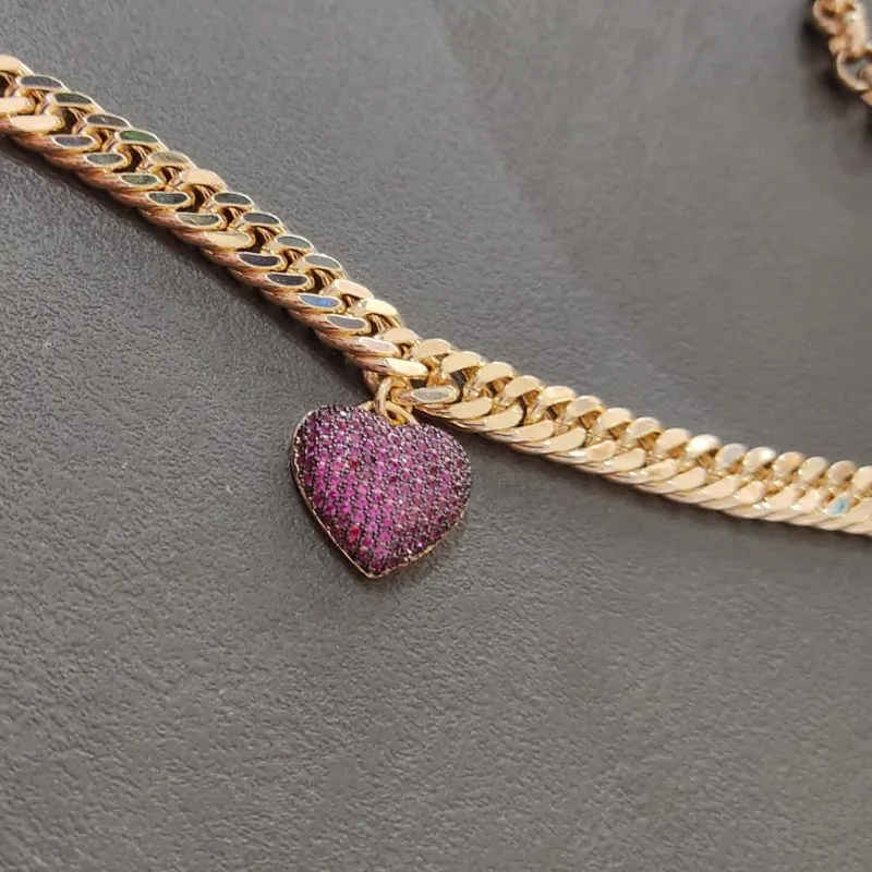 Pulseira Malha Berloque Coração