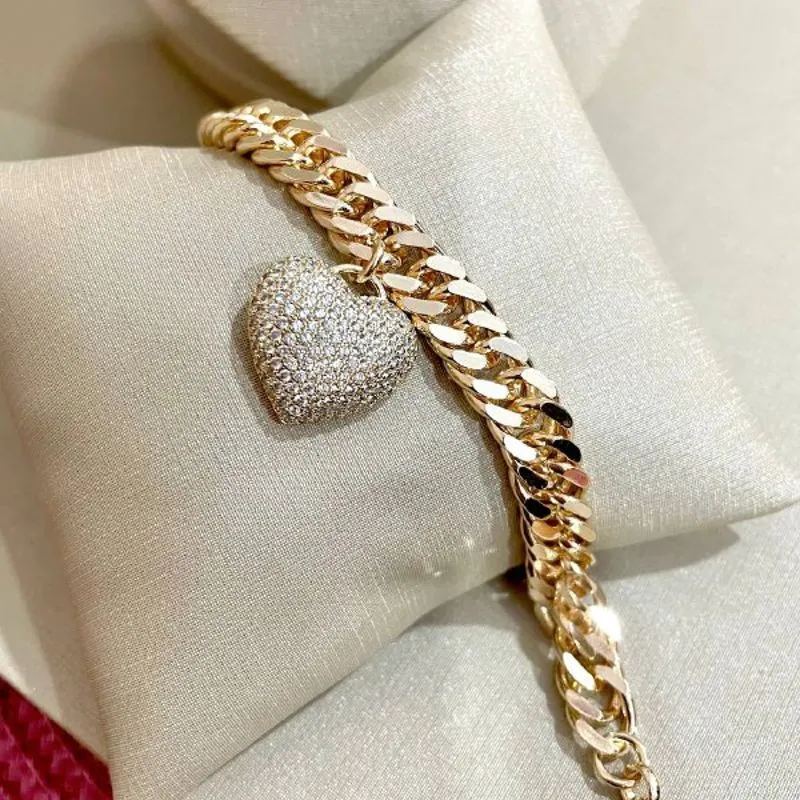 Pulseira Malha Berloque Coração