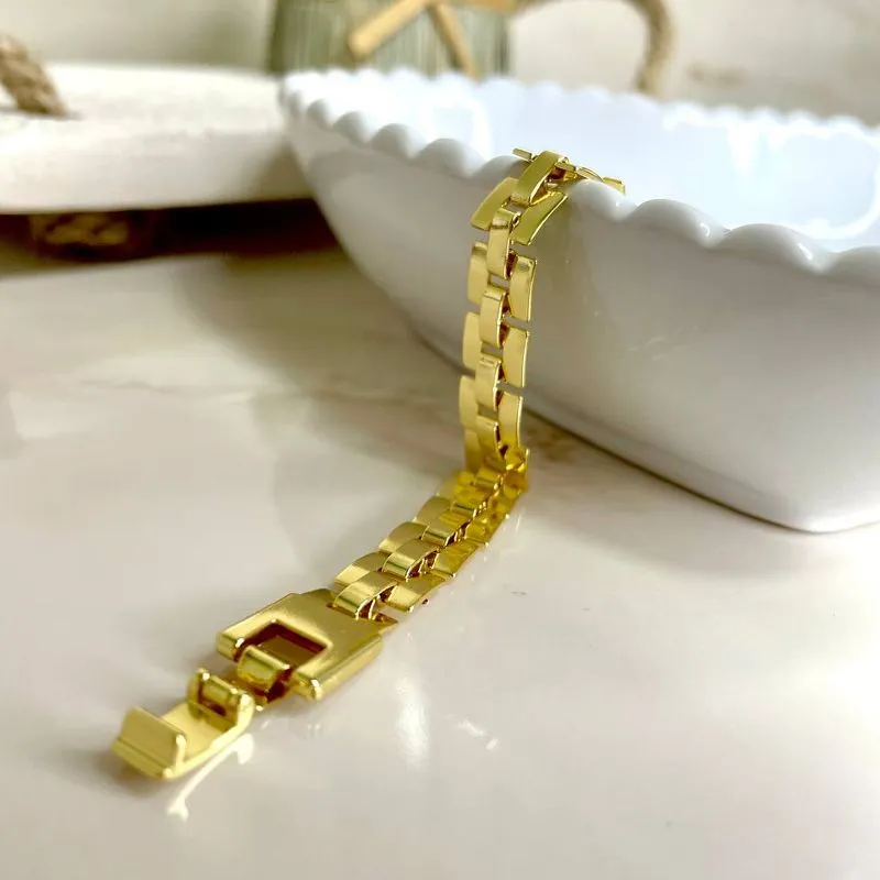 Pulseira Malha Larga Banhado