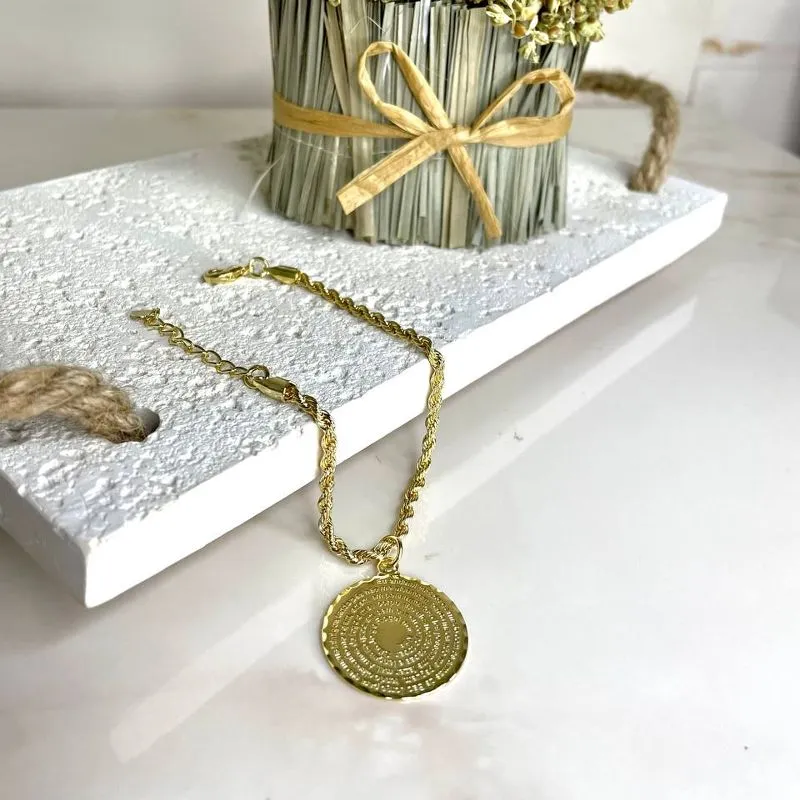 Pulseira Medalha Oração São Jorge Banhado