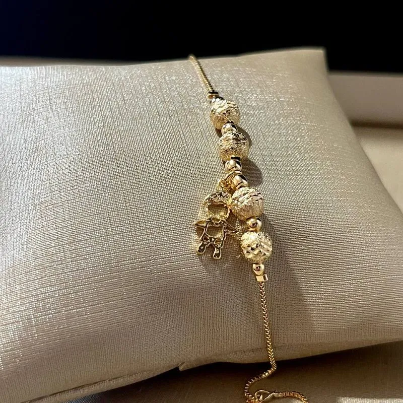 Pulseira Menino com Bolinhas Escovadas