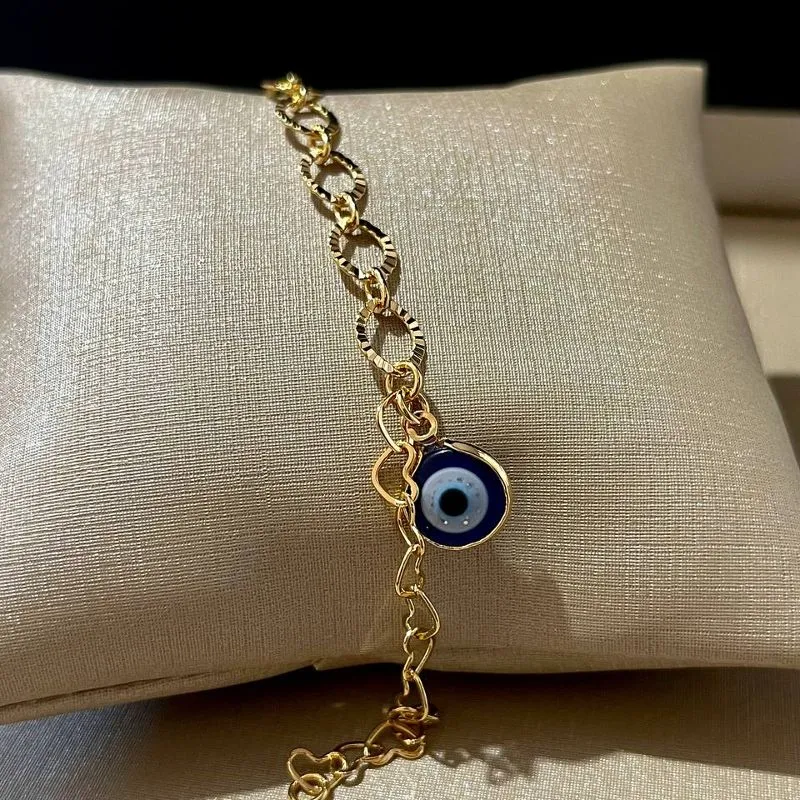 Pulseira Olho Grego com Elo Portugues
