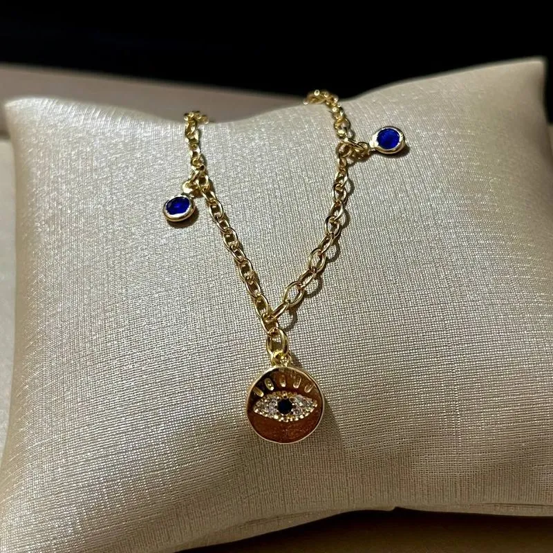 Pulseira Olho Grego com Pedras Azuis