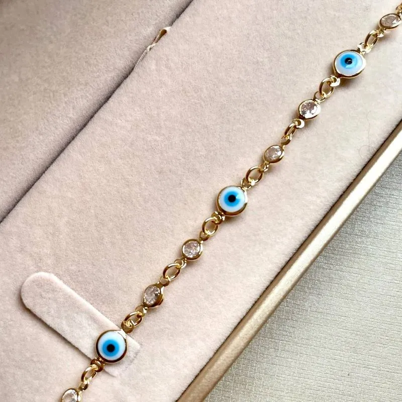 Pulseira Olhos gregos com Cristais