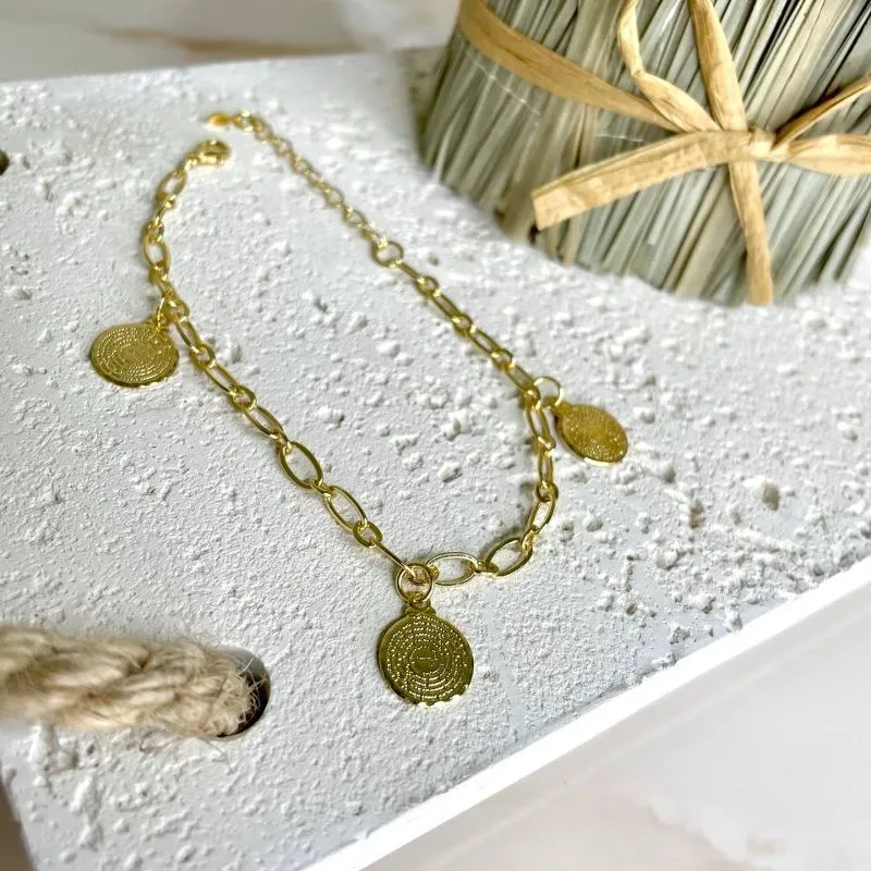 Pulseira Pai Nosso Banhado a Ouro