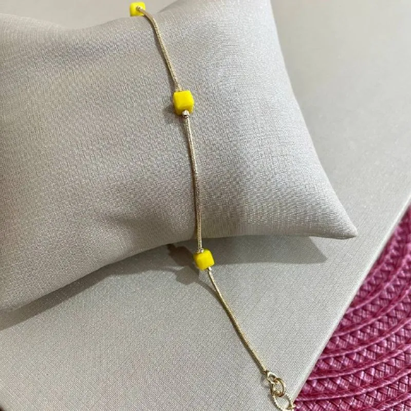 Pulseira Pedras Amarelas