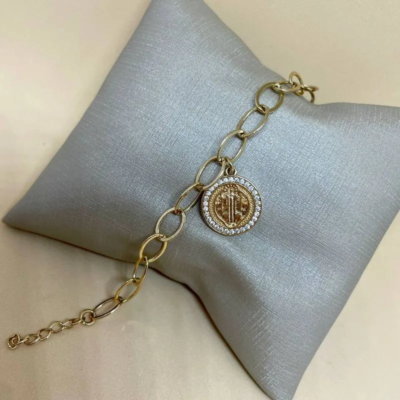 Pulseira  São Bento Crav com Elo Portugues
