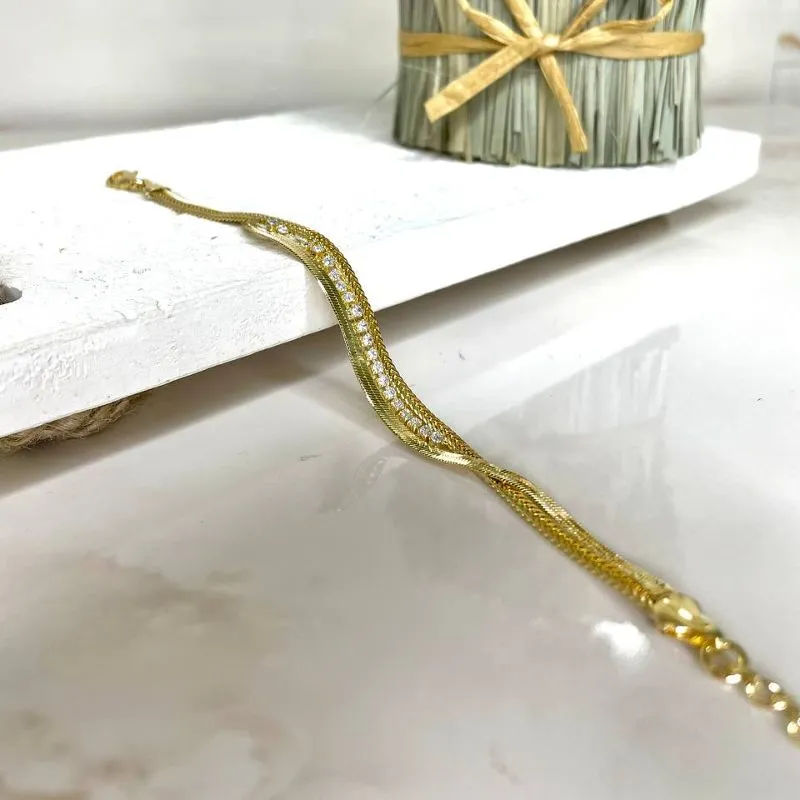 Pulseira Trançada Banhada