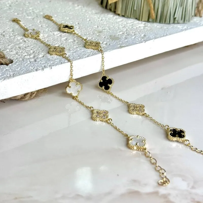 Pulseira Trevo Inspiração Branco
