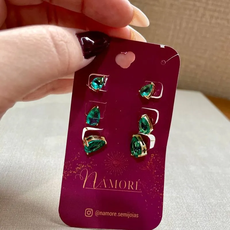 Trio Gotas Verde Claro