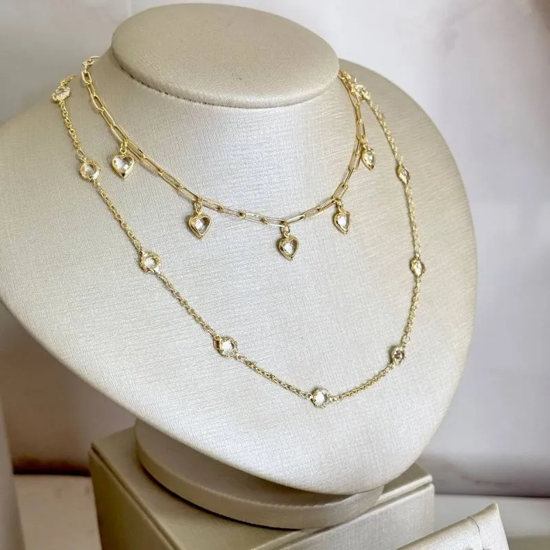 Colar Cartier com Corações em Cristal