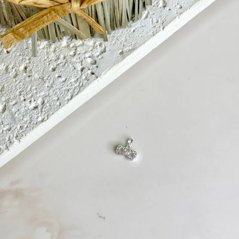Pingente Infinito Cravejado no banho de Prata