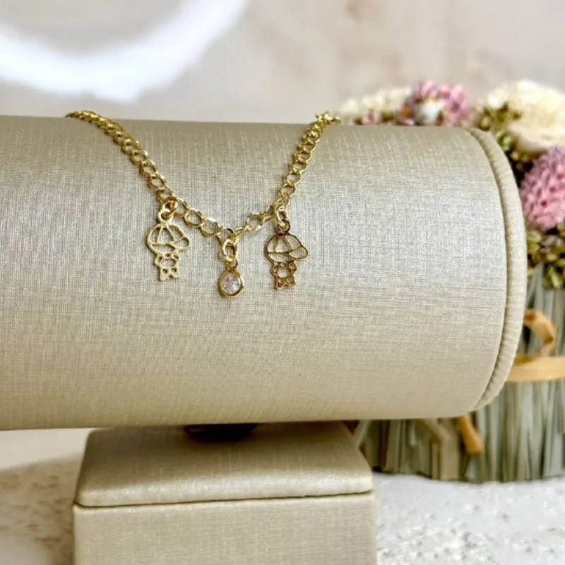 Pulseira Clássica com 2 Meninos e Ponto de Luz
