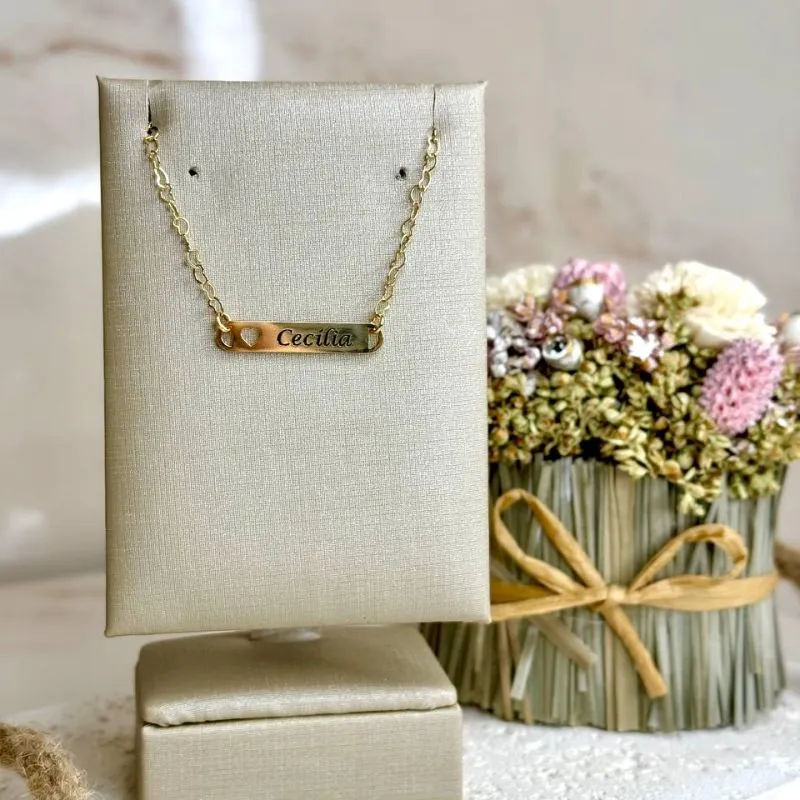 Pulseira Infantil com Nome Personalizado - Elo Corações