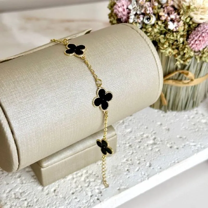 Pulseira Inspiração Trevo Preto