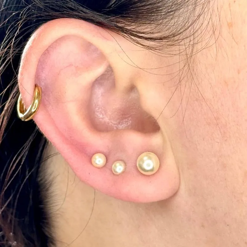 Trio de Brincos de Pérola - Banhado Ouro 18k