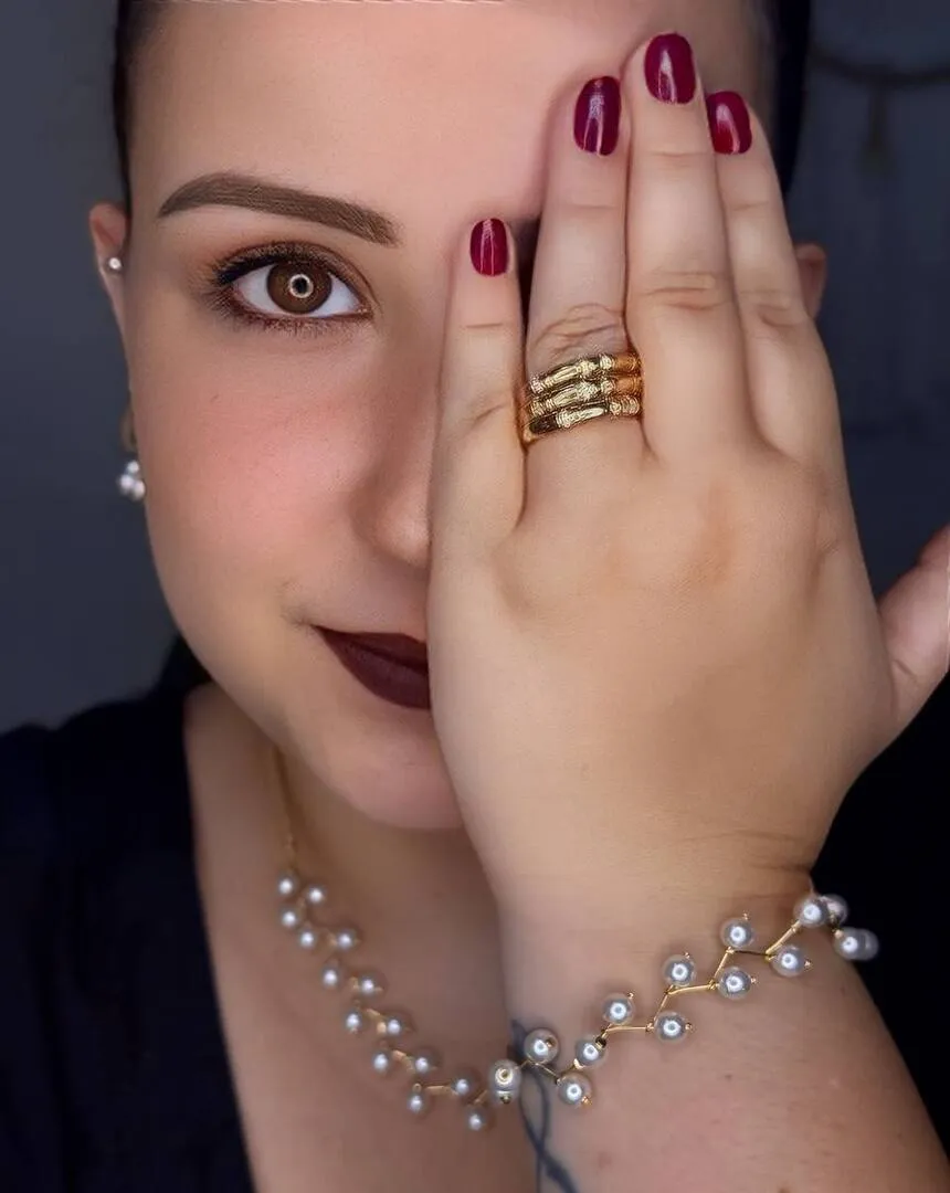 Pulseira Pérolas Banhado a Ouro - Tramado