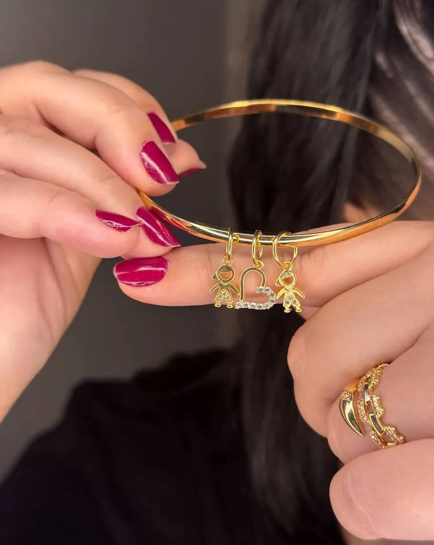 Bracelete Filhos - Meninos com Coração 7,0cm
