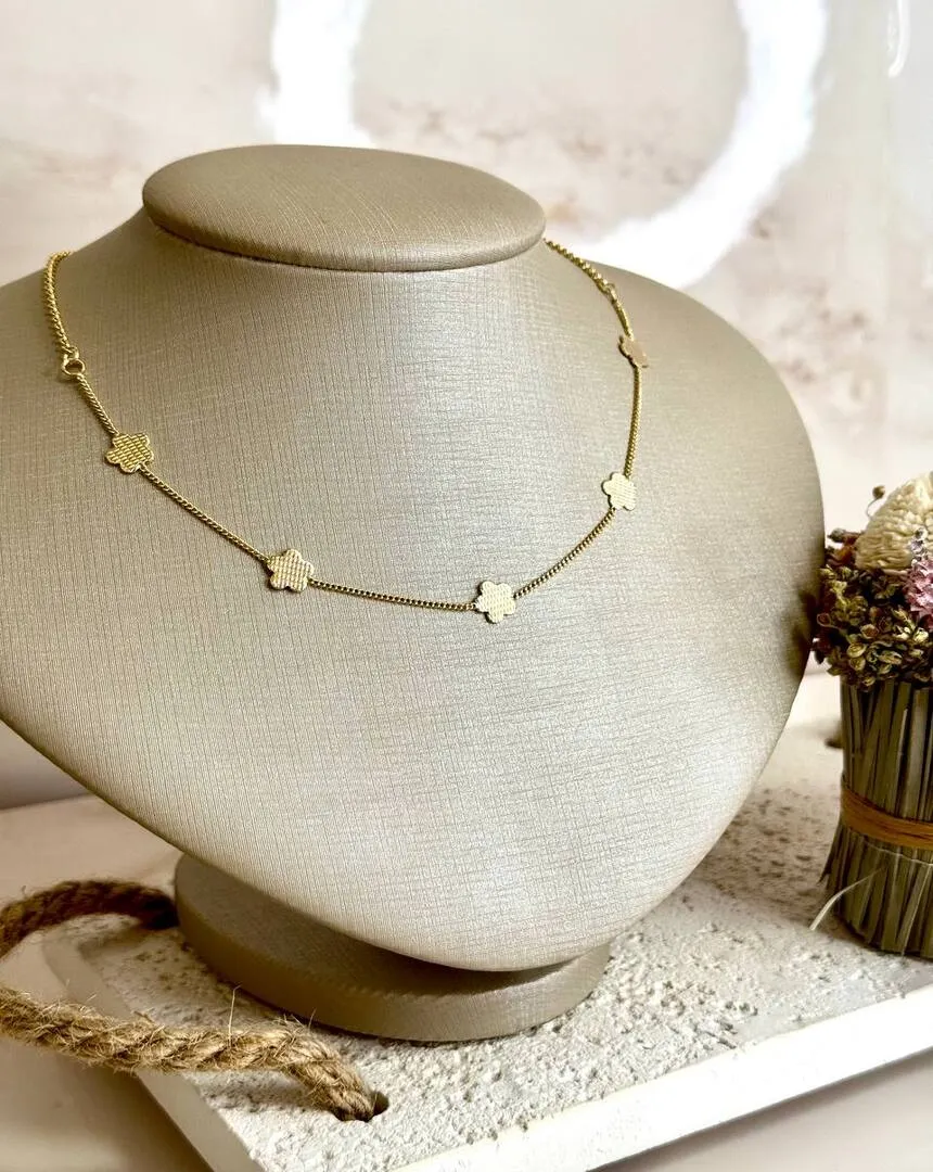 Colar Choker Flores - 37+5cm