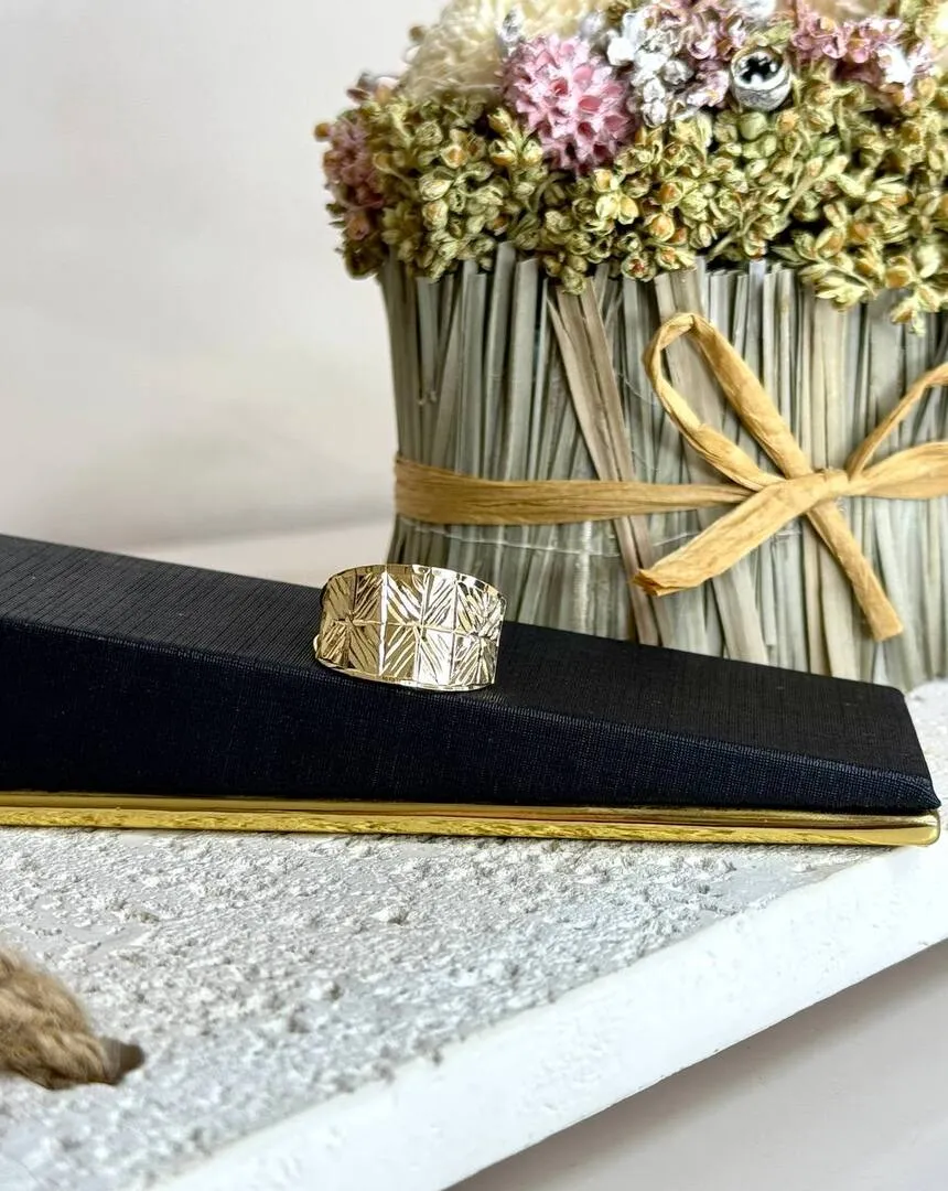 Anel Losango Diamantado - Banho Ouro 18k