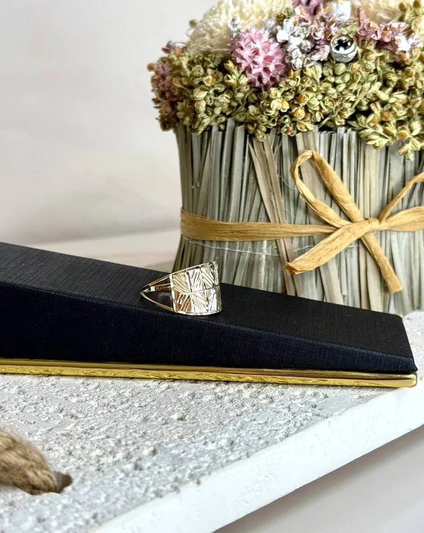 Anel Losango Diamantado - Banho Ouro 18k