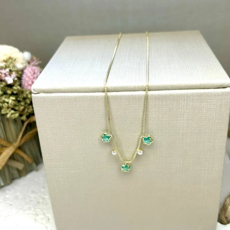 Choker Florzinhas Banhado a Ouro