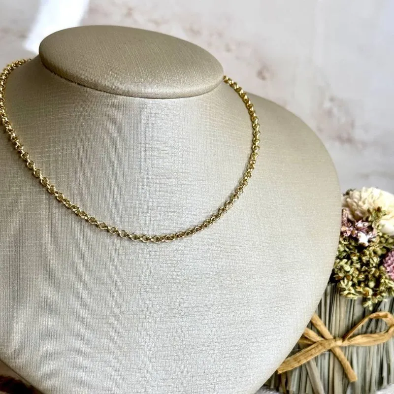 Colar Choker Elo Portugues P 36+5cm - Banho Ouro 18k