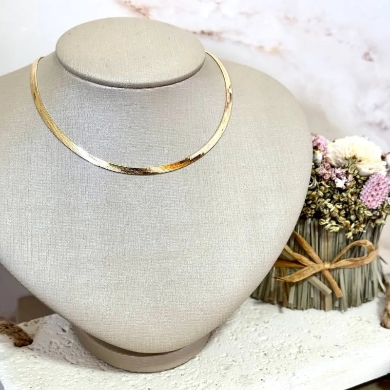 Colar Fita - Banho Ouro 18k - 30cm+5cm