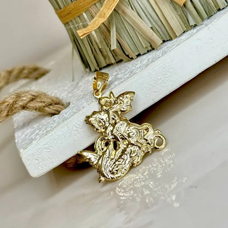 Pingente São Jorge - Banho Ouro 18k - 4x3tam