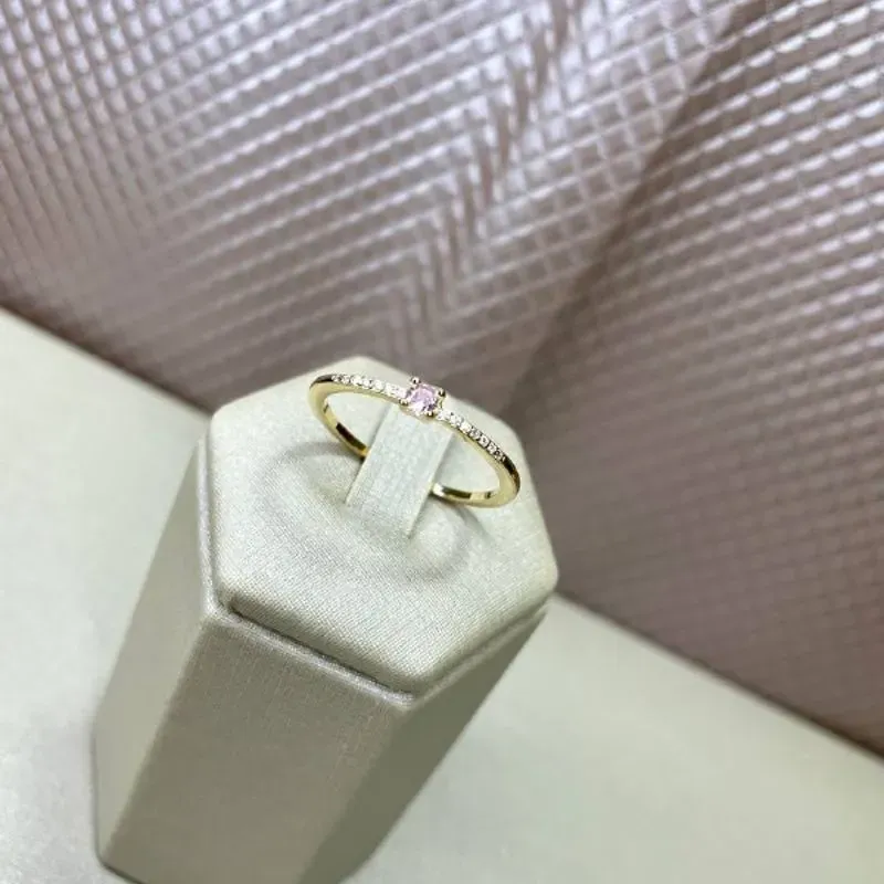 Anel Aparador com solitário rosa