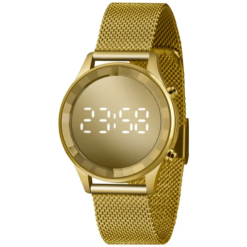 RELOGIO LED FEMININO CLASSICO LDG4648L DOURADO