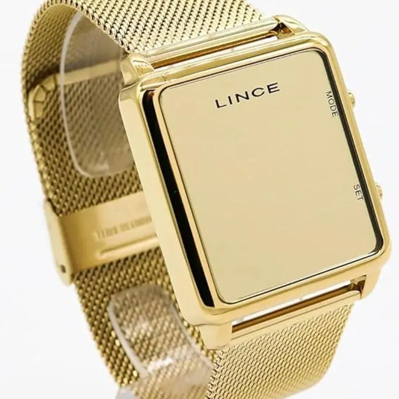 Relógio Lince Feminino Ref: Mdg4619l Bxkx Digital LED Dourado