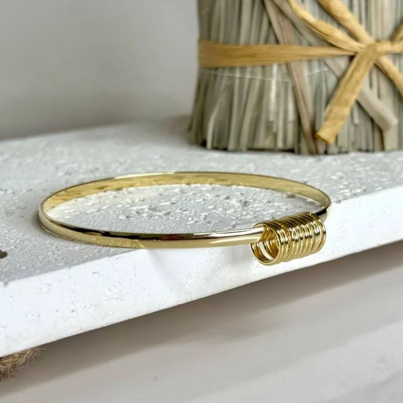 Bracelete Infinito Contido - 6,0cm - Banho Ouro 18k