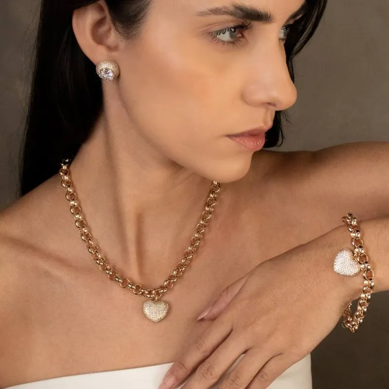 COLAR ELO COM CORACAO - luxo
