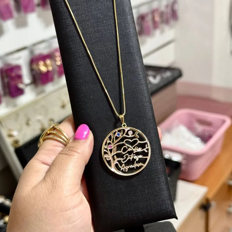 COLAR PG CONFIO/ENTREGO/AGRADEÇO FOLHADO A OURO