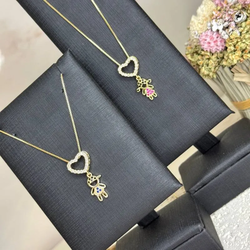 Colar Veneziana com Coração Crav e Filha Menina - Rosa