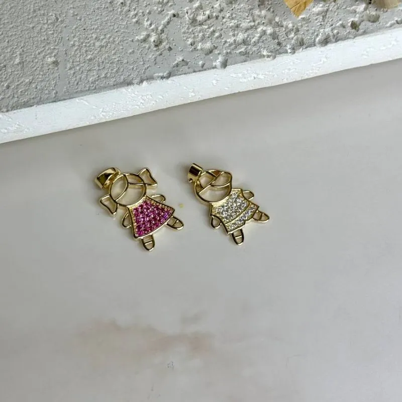 Pingente Menino Cravejado - Cristal - Banho Ouro 18k