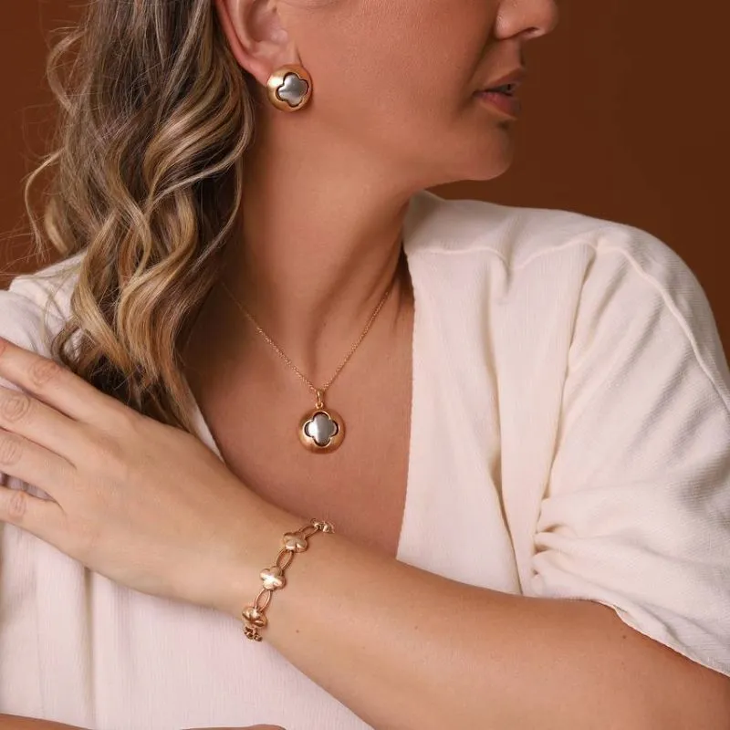 PULSEIRA DE FLOR DO NILO VC FOSCA E BRILHO FOLHADO A OURO