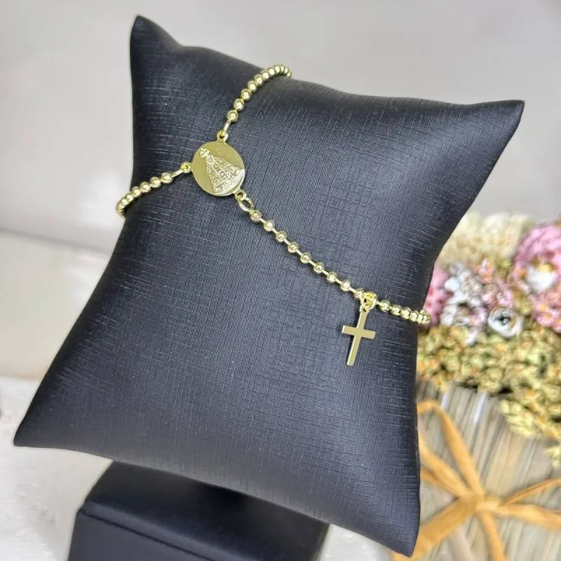 Pulseira Pura Devoção - Nossa Senhora Aparecida e Cruz