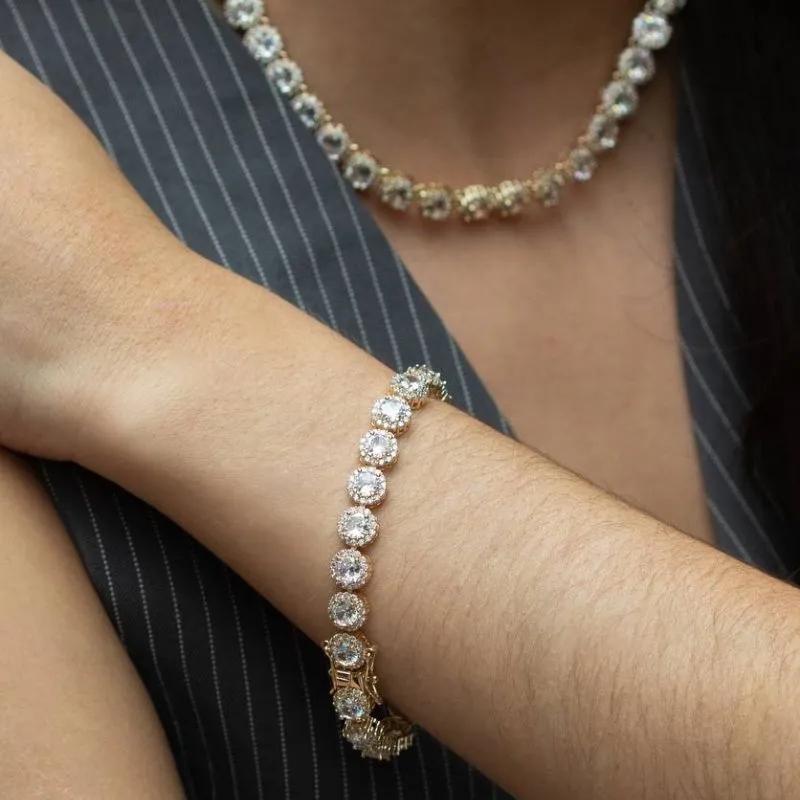 PULSEIRA RIVIERA REDONDA - banho ouro 18k