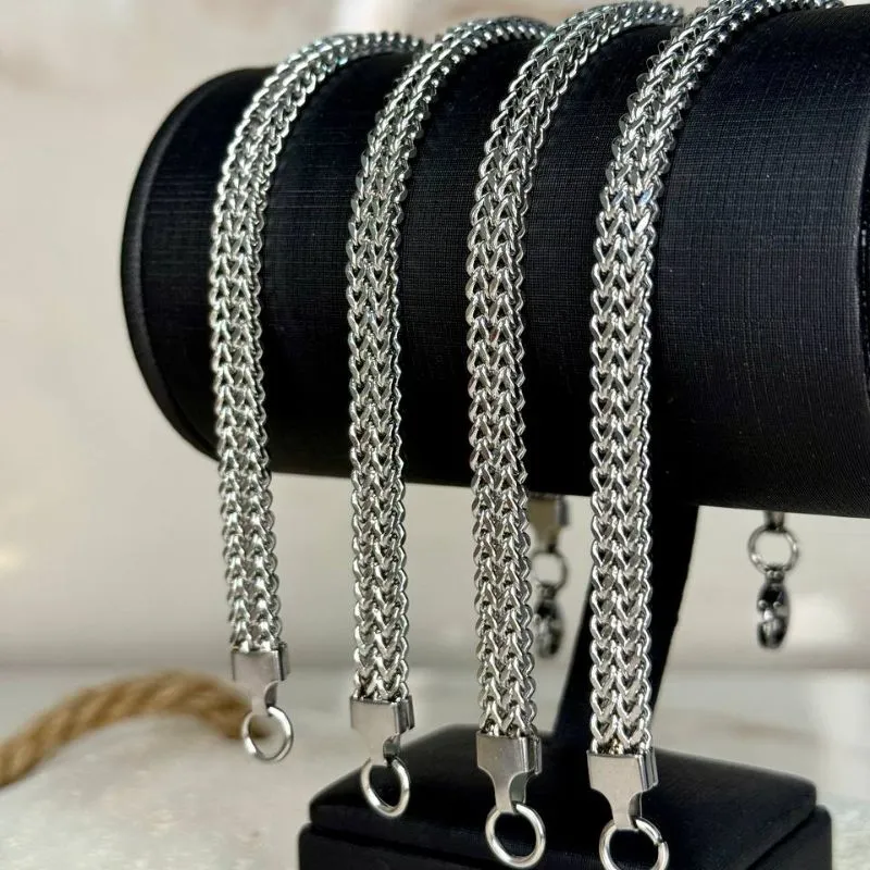 Pulseira Masculina Malha Aço Inox - 22cm