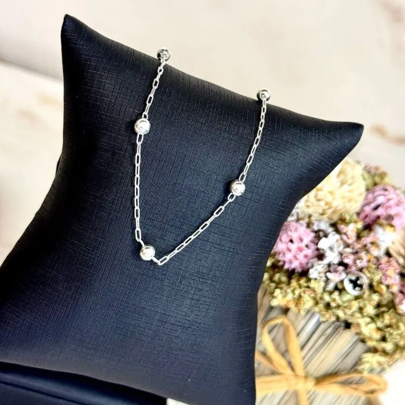 Pulseira Bolinhas Prata 925 - 19cm